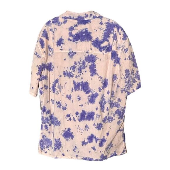 🌺 BP Nordstrom Tie Dye Pink & Purple Oversized Soft Button Down Shirt Size L NWT - Picture 2 of 11